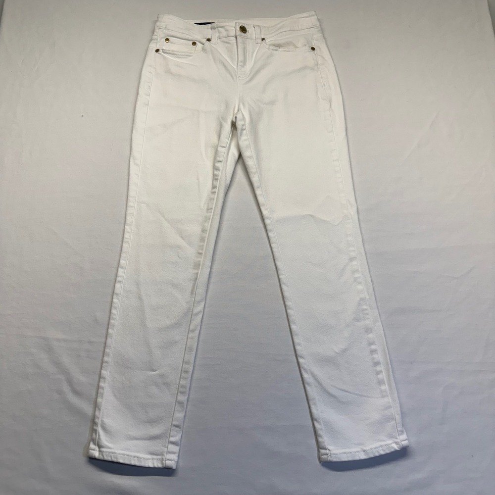 Brooks Brothers Jeans Size 4 White Womens Bootcut Preppy Coastal Stretch Denim